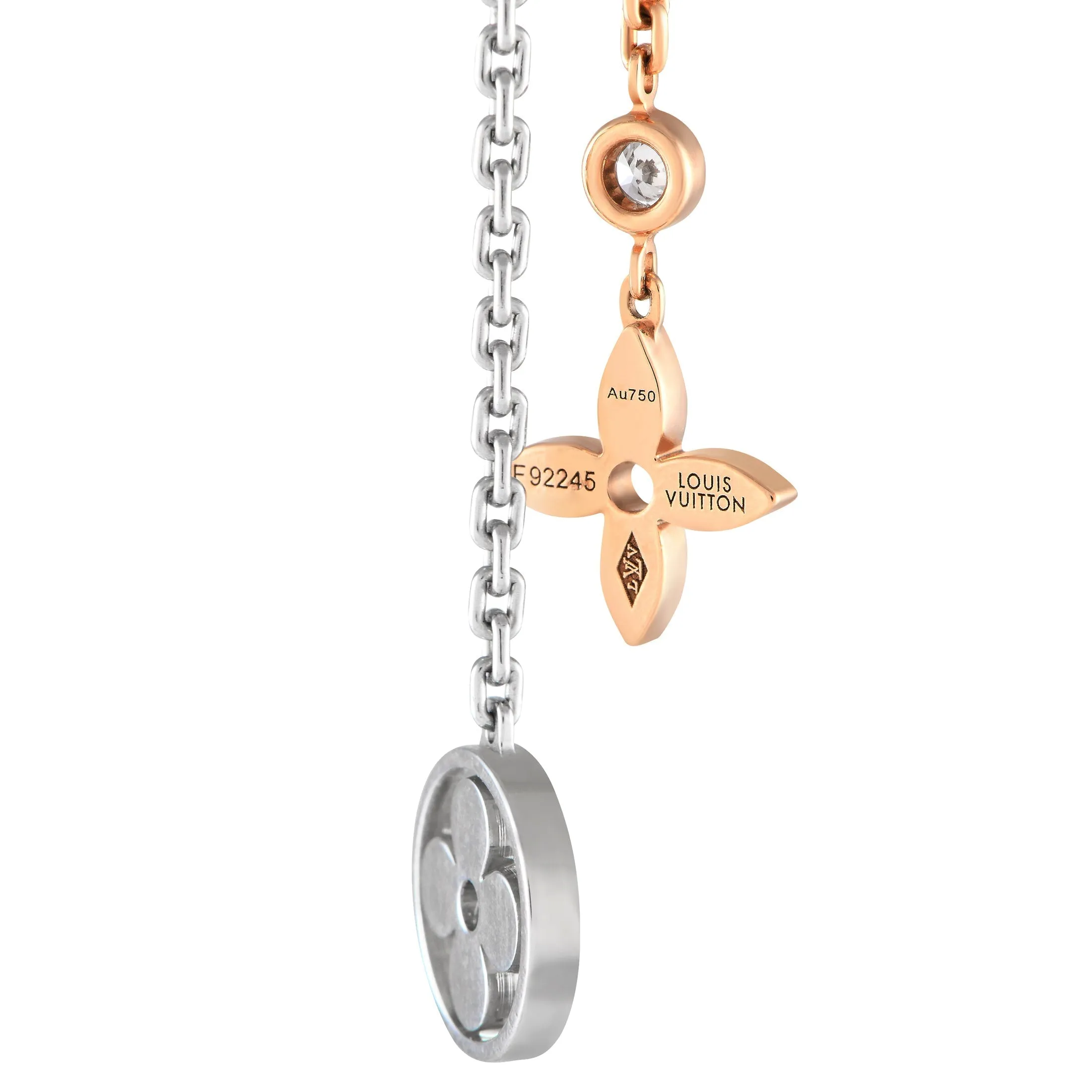Yellow, 18K Louis Blossom Vuitton Limited-stock sale Rose, and Earrings White Vibrant Gold Dangle Diamond LV16-041924