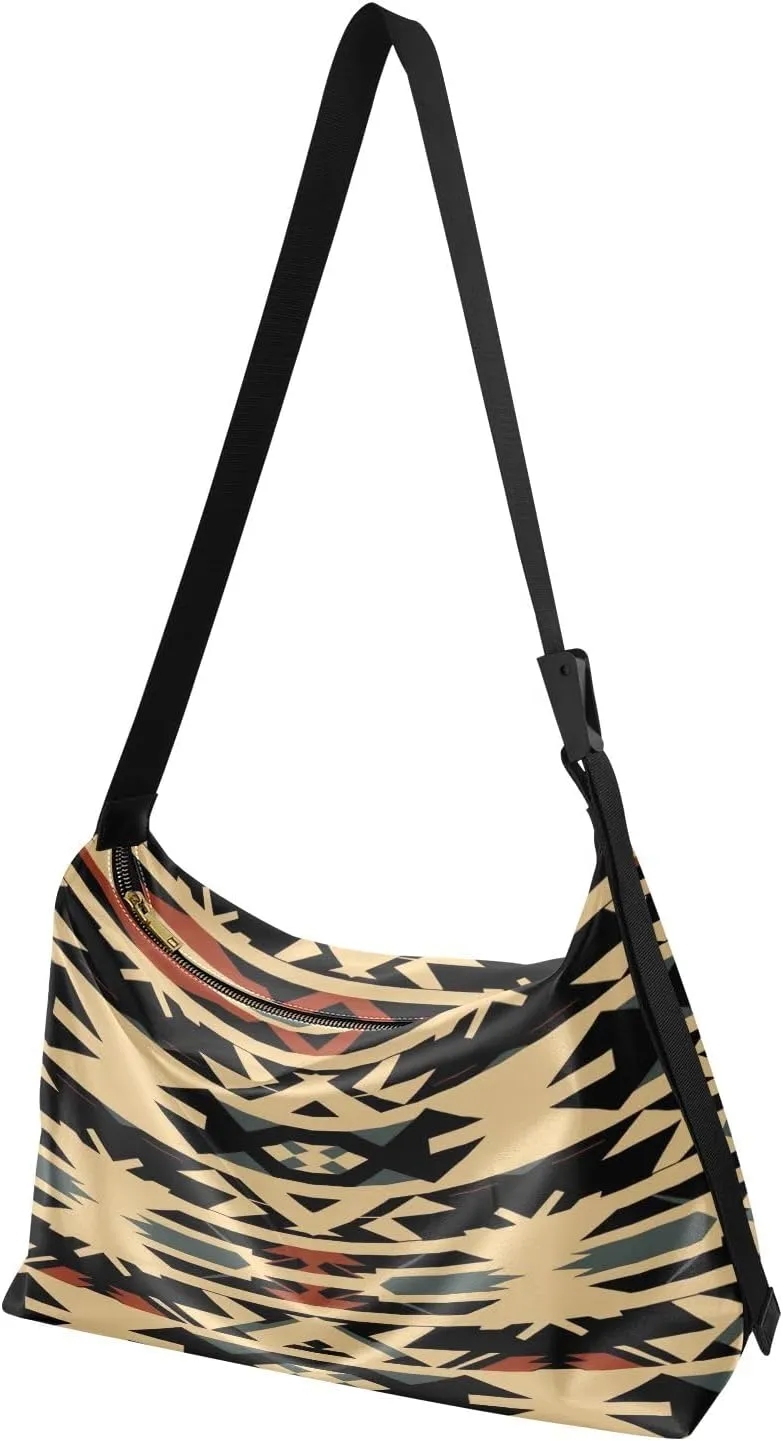Yellow Floral with White Poppies Women Hobo Shoulder Bag, Large Leather Crossbody Bag, Cross Body Shoulder Bag Leather