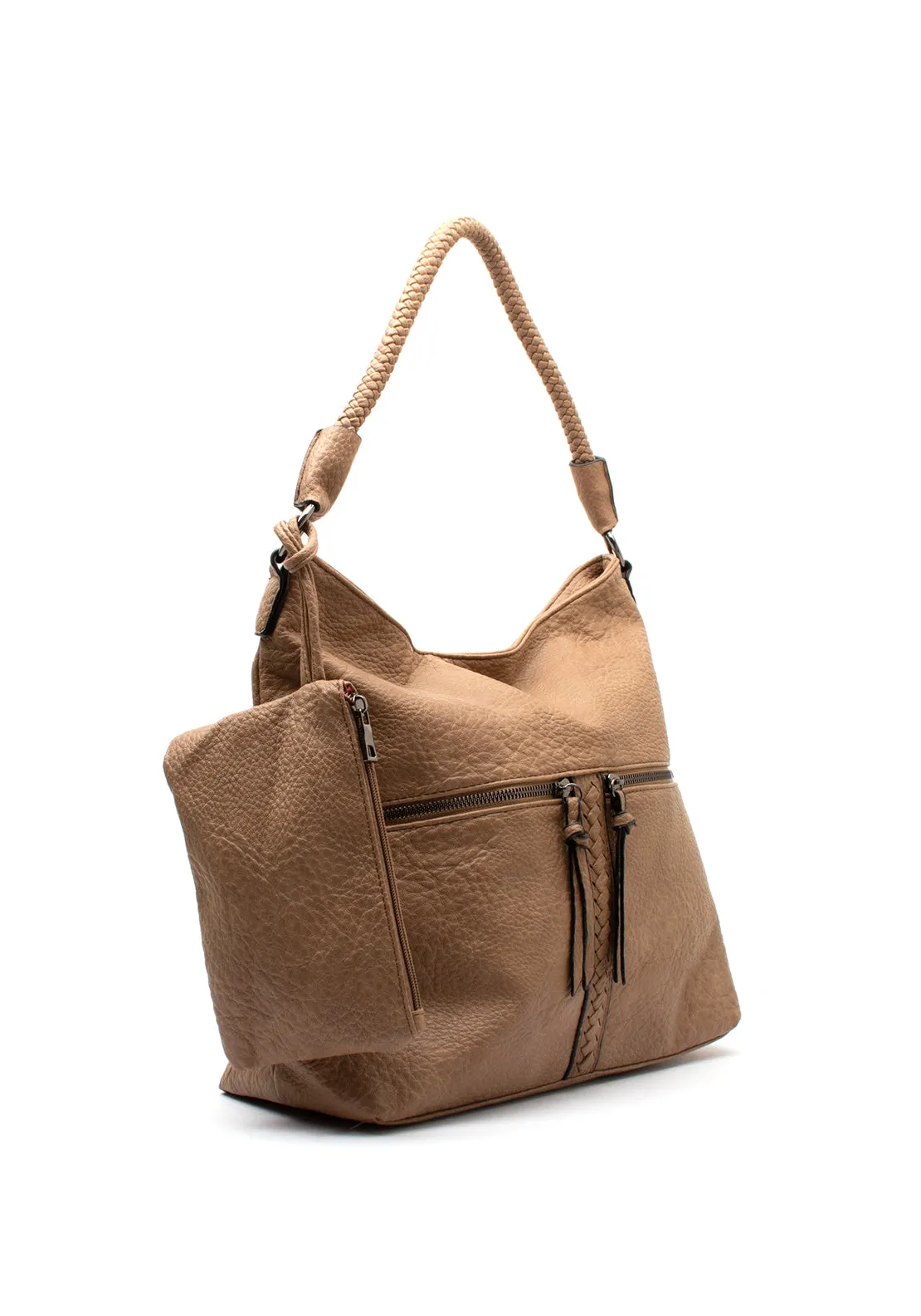 Zen Collection Tassel Hobo Shoulder Bag, Soil
