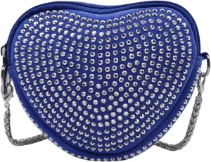 ZGMYC Bling Rhinestone Crossbody Purse for Women Girls Cute Heart Shaped Wallet Shoulder Bag with Chain Strap