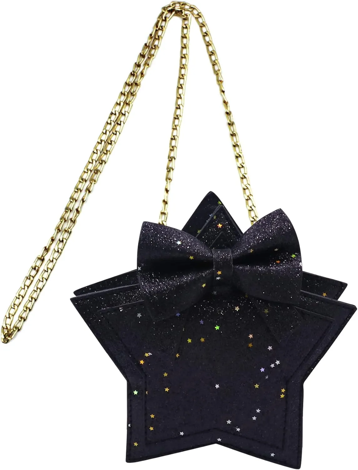 ZGMYC Little Girls Glitter Sequins Crossbody Purse Star-Shaped Bowknot Shoulder Bag Satchel