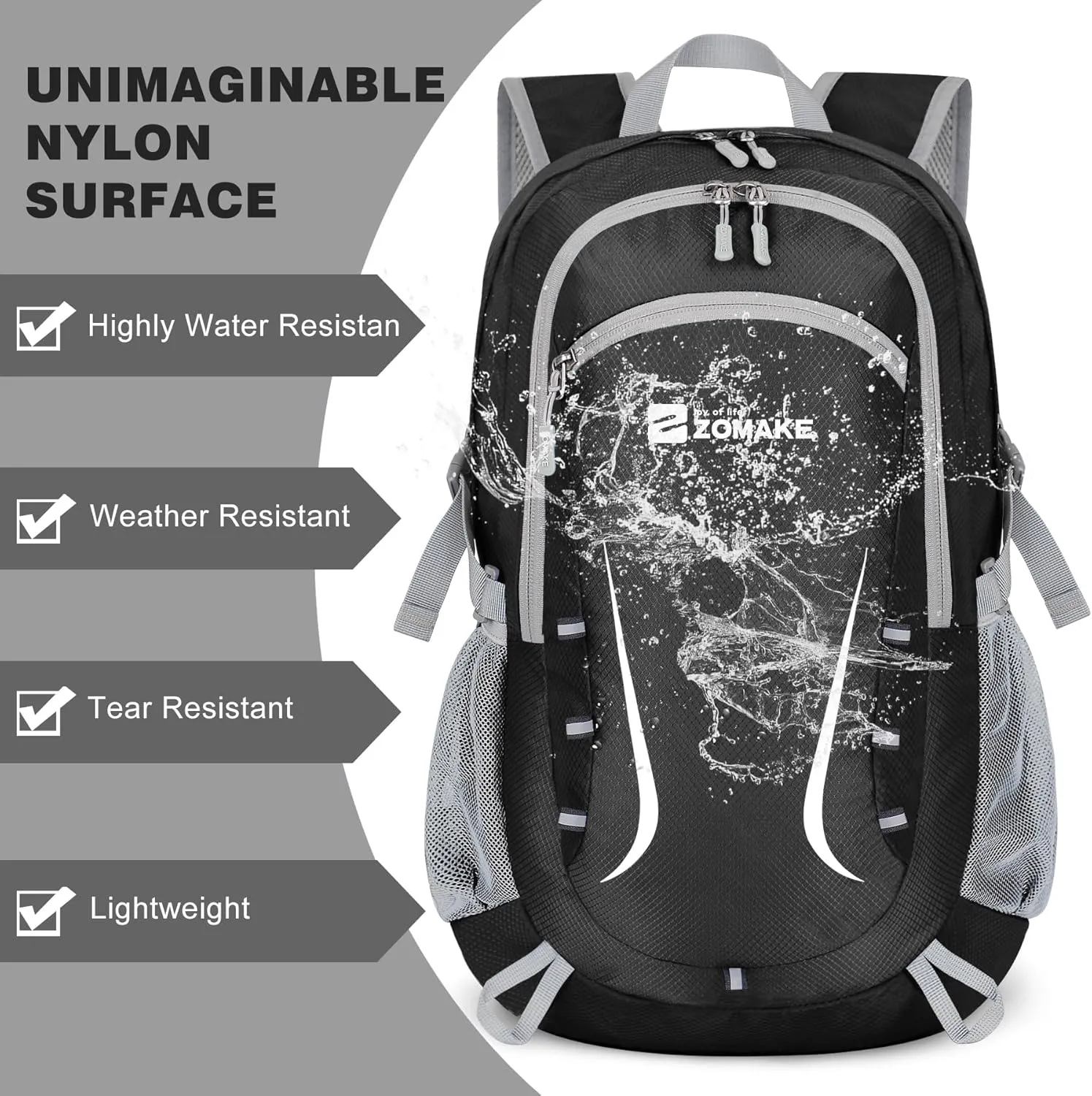 ZOMAKE Lightweight Packable Backpack 35L, Foldable Backpacks Water Resistant Collapsible Light Daypack for Hiking