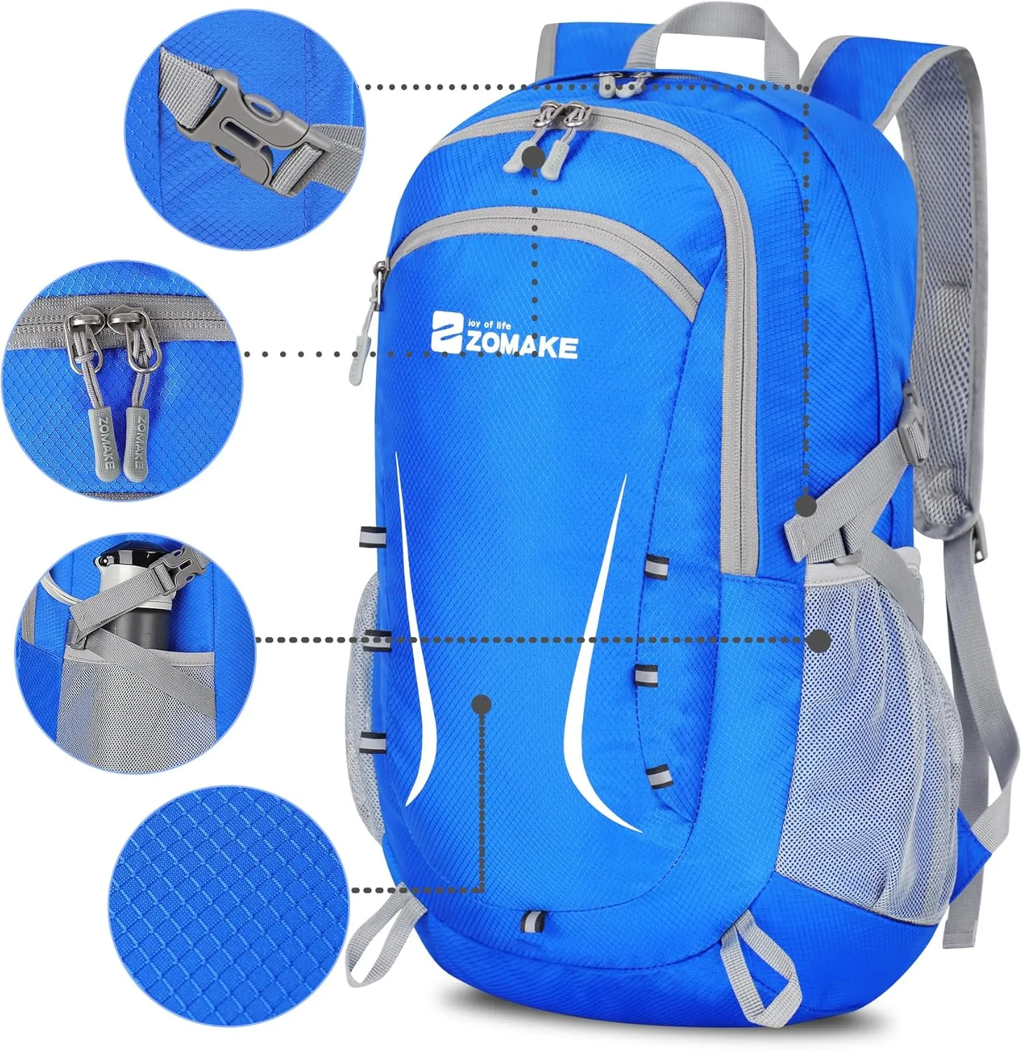 ZOMAKE Lightweight Packable Backpack 35L, Foldable Backpacks Water Resistant Collapsible Light Daypack for Hiking